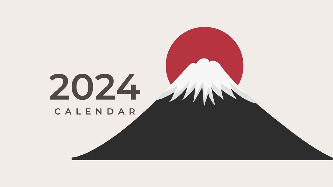 2024 Japanese Minimalist Calendar Printable Sunday Start Japanese Wall