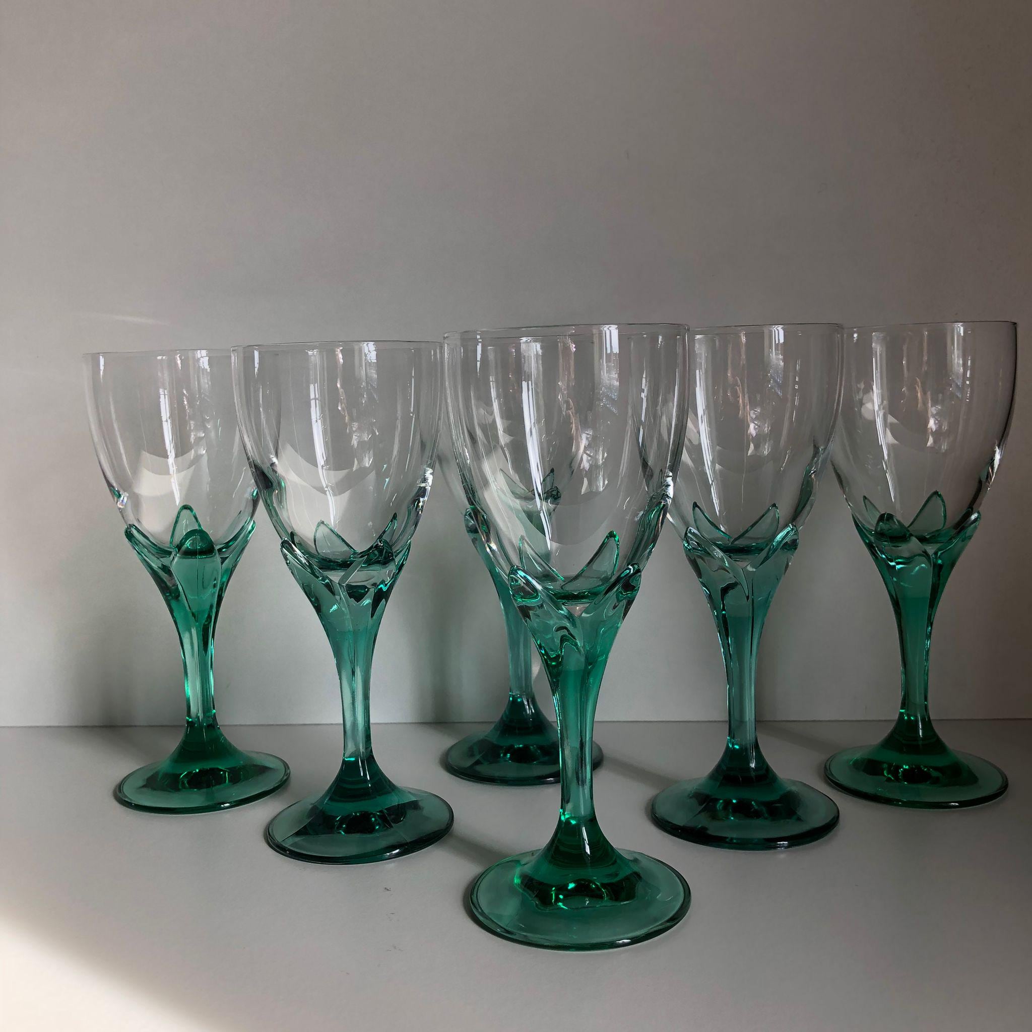 Set 4 Bicchieri In Cristallo Verde Lazaro – 600 Ml – Bordo Dorato – Vetro Senza Piombo – Regalo Elegante