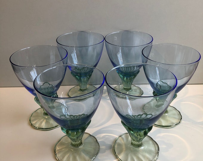 A Set of 6 Blue Green Bahia Glasses BORMIOLI ROCCO Italy Etsy