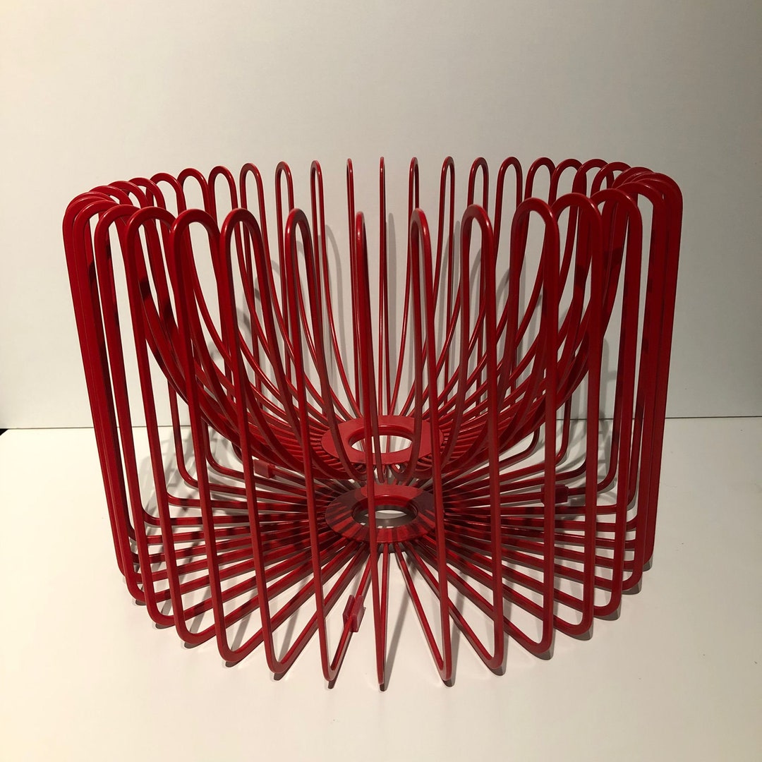 Vintage IKEA Trådig Red Fruit Bowl / Wire Basket by Ehlén Etsy UK