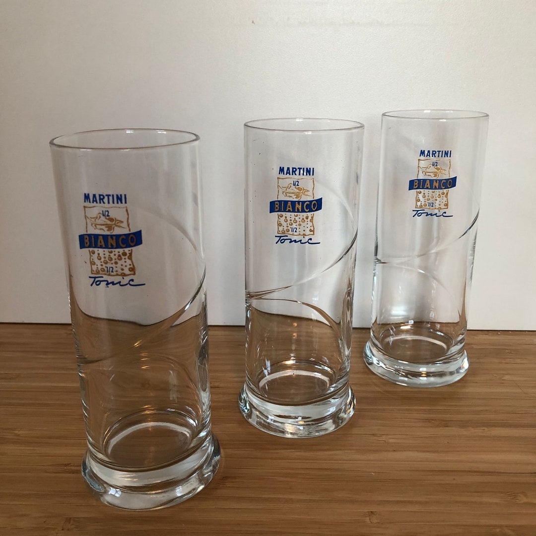 Set of 3 Vintage MARTINI Bianco Tonic Longdrink Glasses Etsy