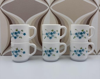 Tasses avec soucoupes (6) myosotis Arcopal modèle Veronica