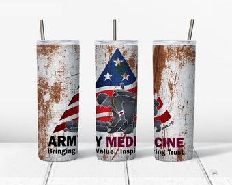 Army Medic 20oz Skinny Straight, Template for Sublimation, Full Tumbler Wrap, Shirt Transfers JPG  PNG Digital Download
