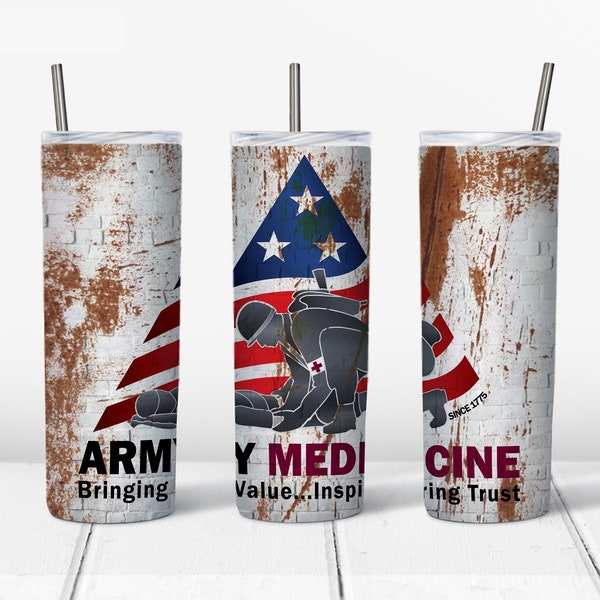 Army Medic 20oz Skinny Straight, Template for Sublimation, Full Tumbler Wrap, Shirt Transfers JPG  PNG Digital Download