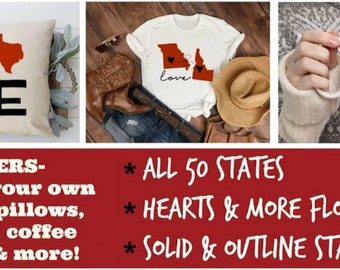 50 State Outline Solid Bundle Design Element Logo SVG Clipart Vector Cut