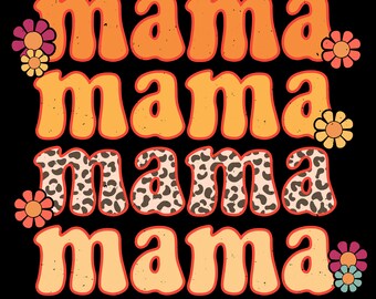Retro Mama PNG Sublimation, Printable, Wall Art