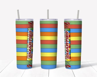 Smarties Candy Design 20oz Skinny Straight, Template for Sublimation, Full Tumbler Wrap, Shirt Transfers JPG  PNG Digital Download