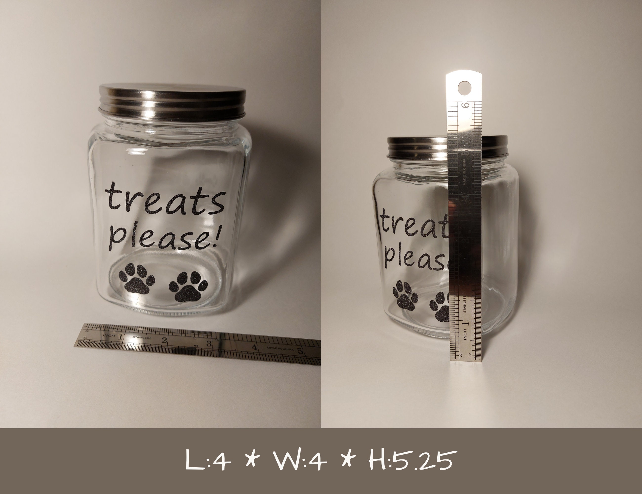Pet Treat Jar - Cat - Dog - Paw Print - Etsy
