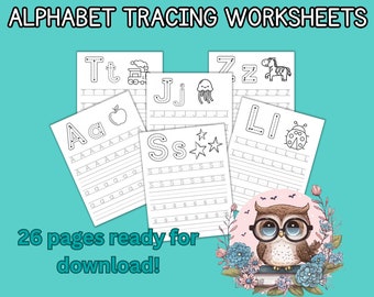 Alphabet Tracing Handwriting Practice Worksheets