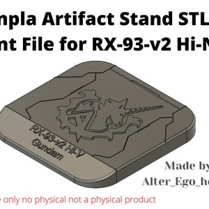 Gunpla artifact stand STL 3D Print file RX-93-v2 Hi-Nu