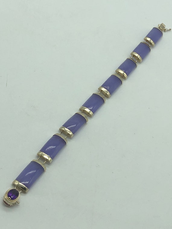 Vintage 14K Purple Jade Bracelet