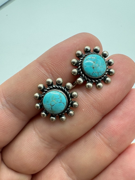 Vintage Sterling Silver and Turquoise Earrings