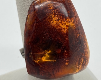 Sterling Silver Amber Ring