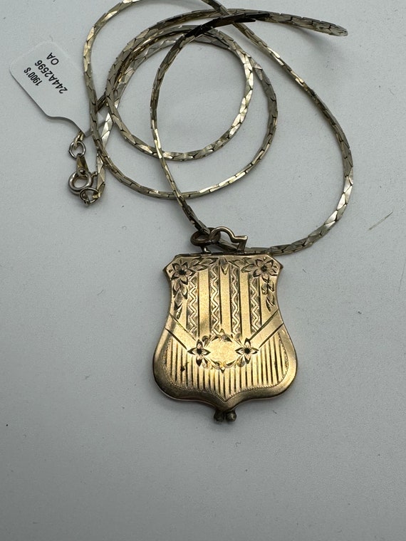 Antique Gold Filled Victorian Fold Badge Locket a… - image 1