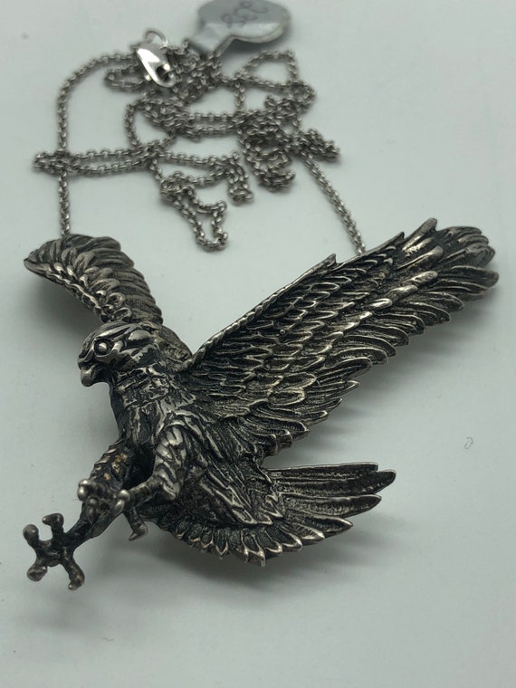 Sterling Silver Eagle Slide Necklace Pendant - image 4