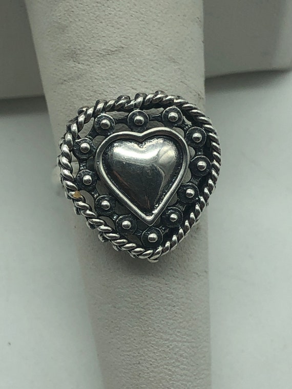 Sterling silver heart shape ring