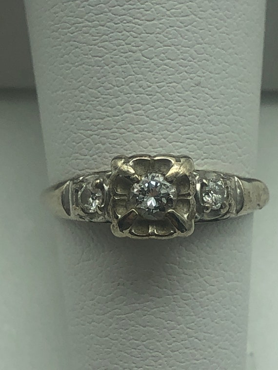 Art Deco Platinum and Diamond Ring and Band .70Ctw - image 3