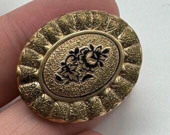Antique Victorian Gold Filled Mourning Pin