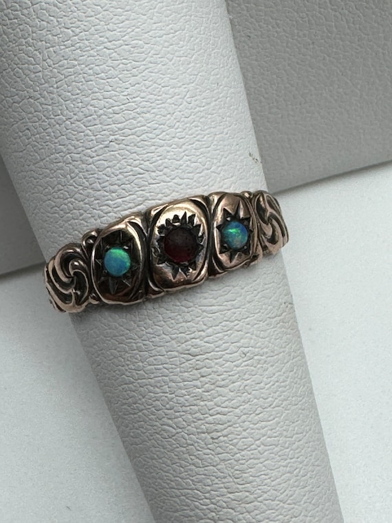 Antique Victorian Opal and Garnet Ring