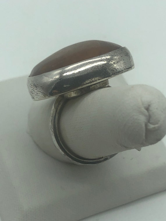 Vintage sterling silver Amber ring - image 2