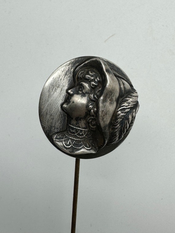 Antique Sterling Silver Art Nouveau Lady Hat Pin