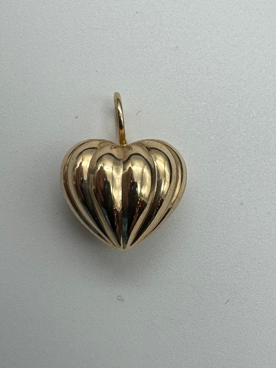 Vintage 14k Yellow Gold Puffy Heart Charm