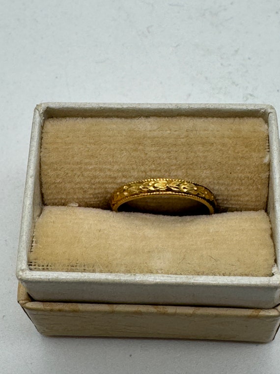 Antique Victorian 10k Yellow Gold Baby Band Ring
