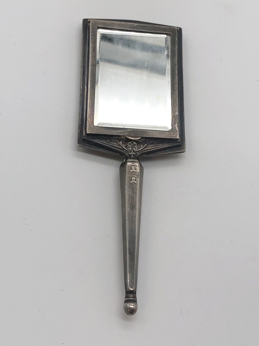 Antique Art Deco Hand Mirror Pocket Compact Vanity Mirror Etsy