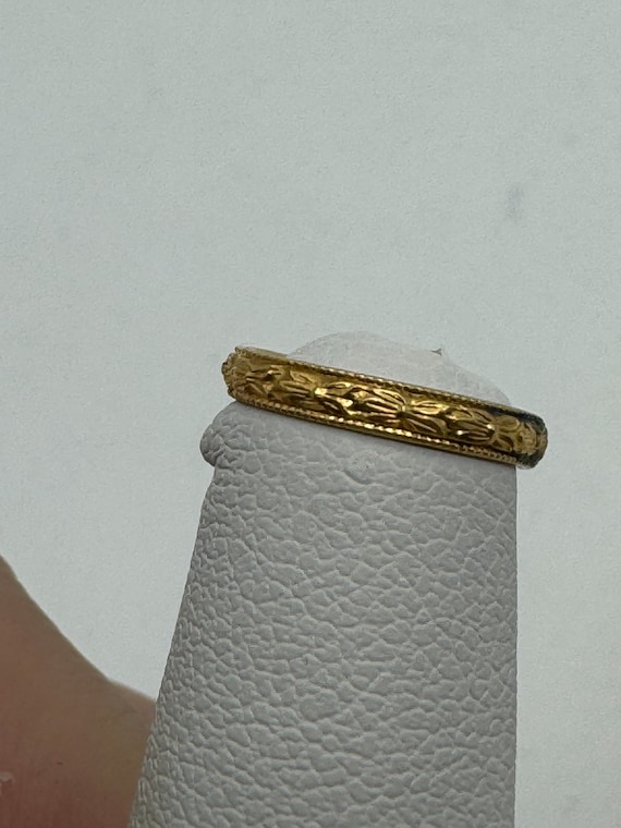 Antique Victorian 10k Yellow Gold Baby Band Ring - image 3