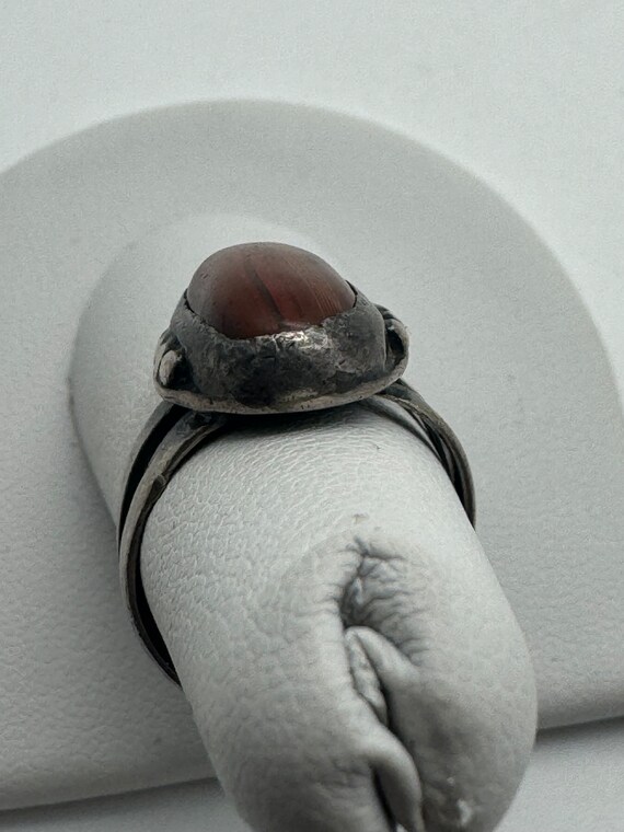 Vintage Sterling Silver Red Jasper Ring - image 3