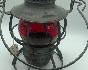 Antique Dressel Arlington B & ORR Etched Red Globe Railroad