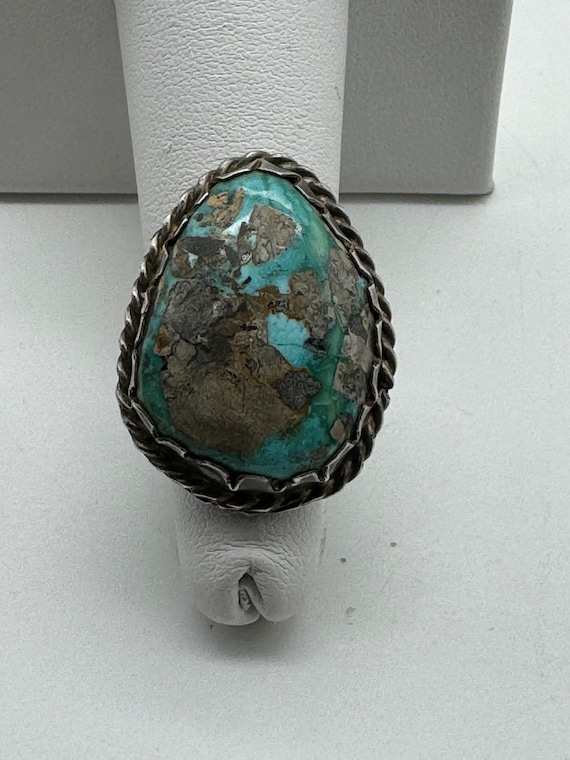 Vintage Sterling Silver and Turquoise Ring Navajo