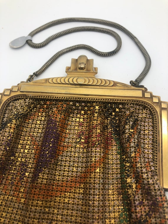 Wonderful art deco whiting and Davis gold mesh en… - image 2