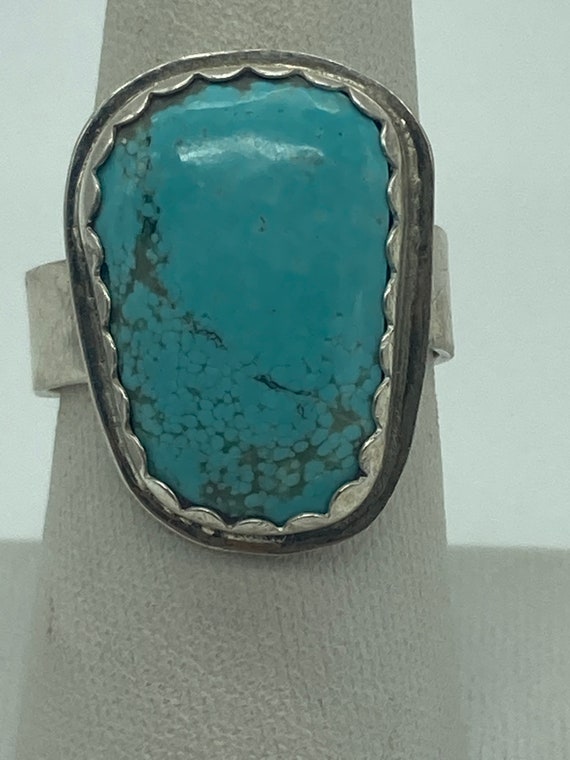 Vintage sterling silver blue turquoise ring