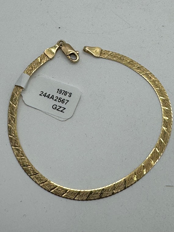 14K Yellow Gold Herringbone Bracelet