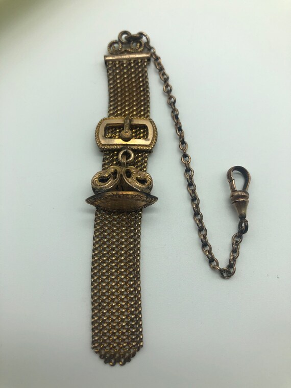 Montre De Gilet Vintage Art Nouveau - Chaîne Et Fob Remplie D'Or - Occasion