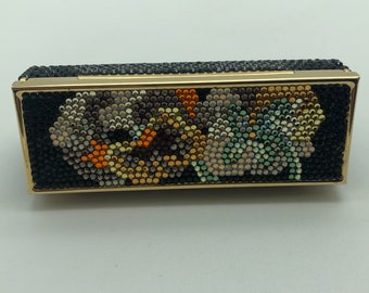 Judith Leiber Vintage Lipstick Case Holder Rare Floral Pattern