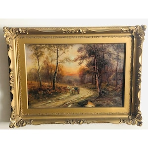 Antique Ernest Charles Walbourn British English Landscape Oil on Canvas