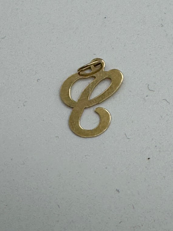 Vintage 14k Yellow Gold Letter I initial Charm