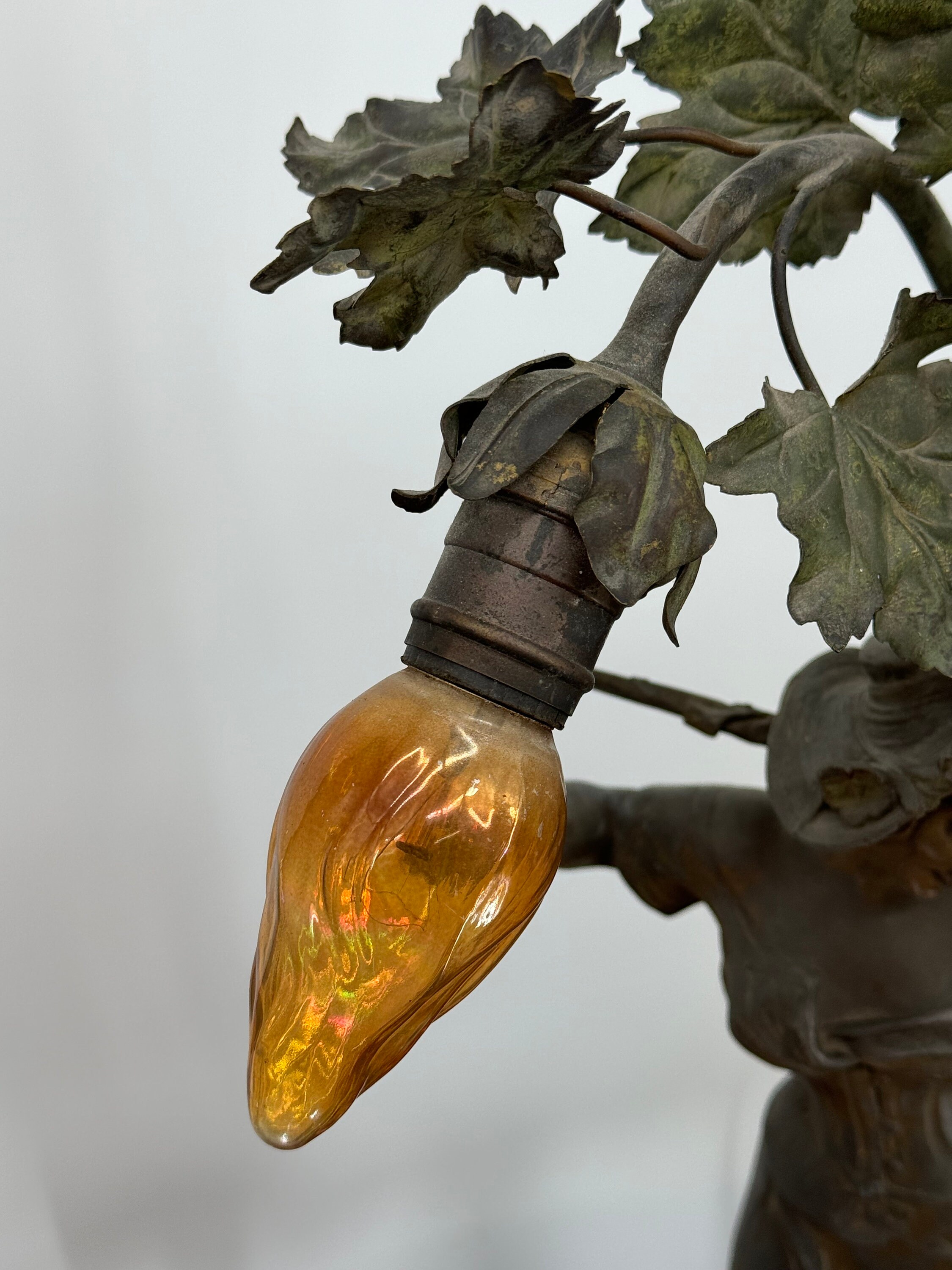 【真鍮製】Art Nouveau 女性像ランプ Art'd Fransサイン入 真鍮製】Art Nouveau 女性像ランプ Art'd Fransサイン入 真鍮製】Art