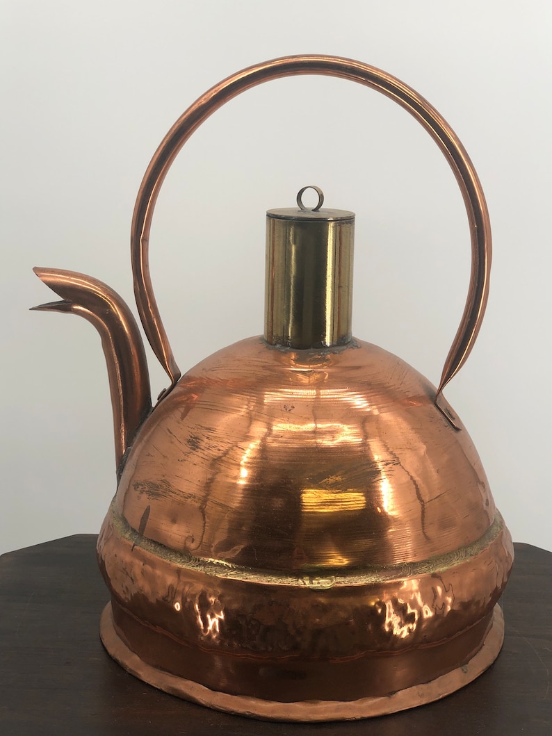 Antique Copper Brass Tea Pot / Kettle Etsy