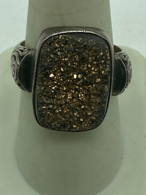 Vintage Sterling Silver  Goldstone Ring