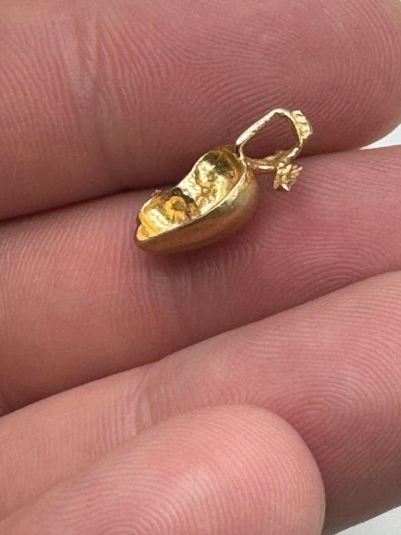 Vintage 14k Yellow Gold Apple Bitten Charm - image 2