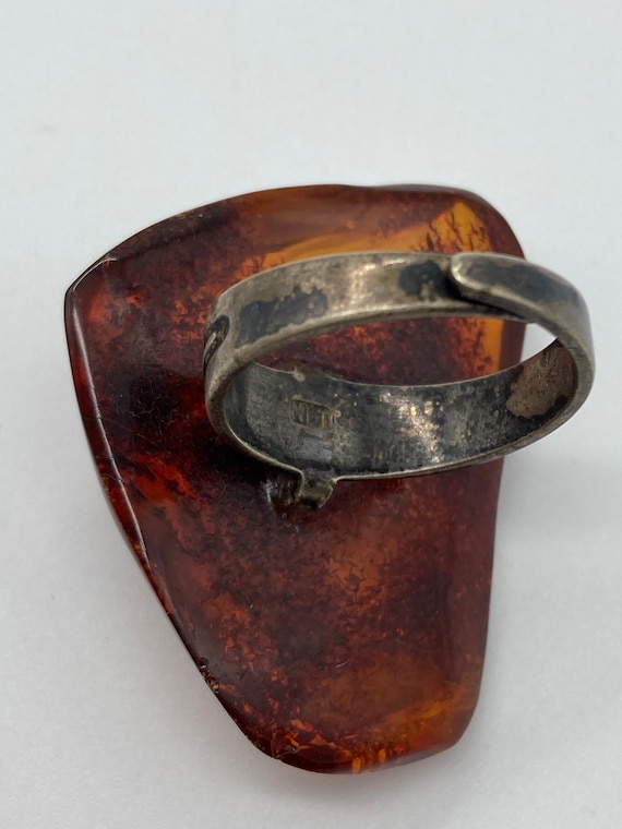 Sterling Silver Amber Ring - image 3