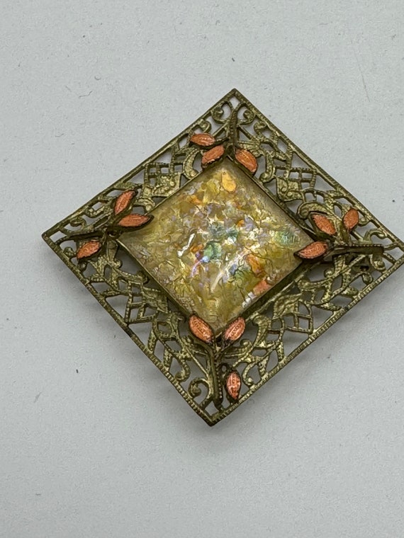 Antique Art Deco Czech Enamel Brooch