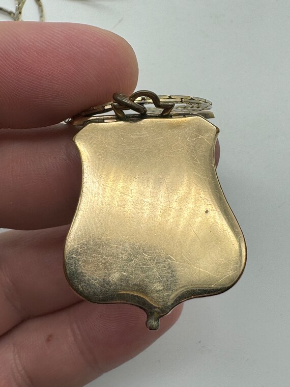 Antique Gold Filled Victorian Fold Badge Locket a… - image 3