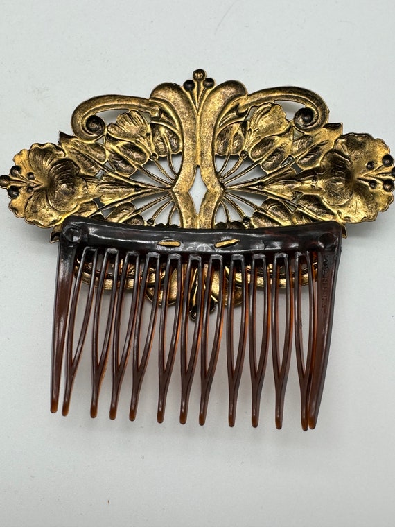 Antique Czech Art Nouveau Hair Comb - image 2