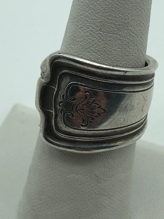 Vintage Sterling Silver Artsy Spoon Ring - image 4