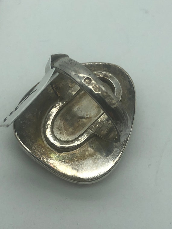 Vintage sterling silver Amber ring - image 3