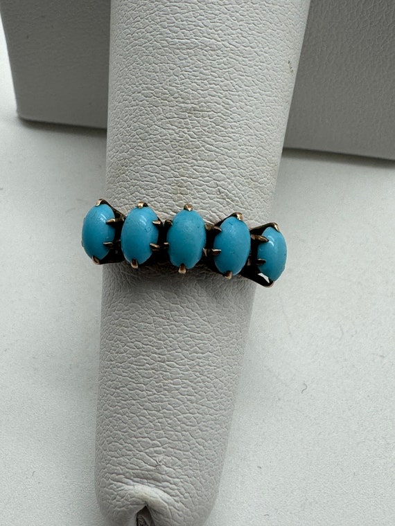 Antique Victorian 10k Gold Turquoise Ring